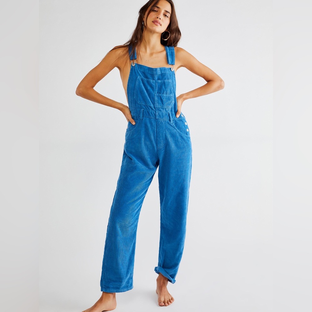 Free People Ziggy Corduroy Overalls - Blue
